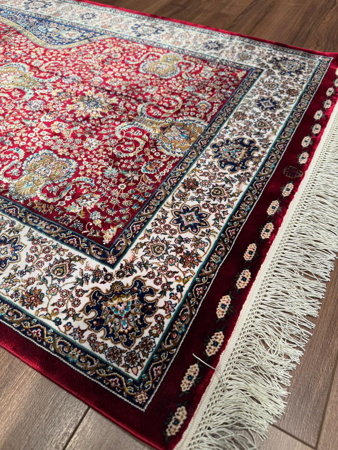 İran Bordo - Krem Seccade 0.80x125 1 Metrekare Namazlık - 2x4 ft