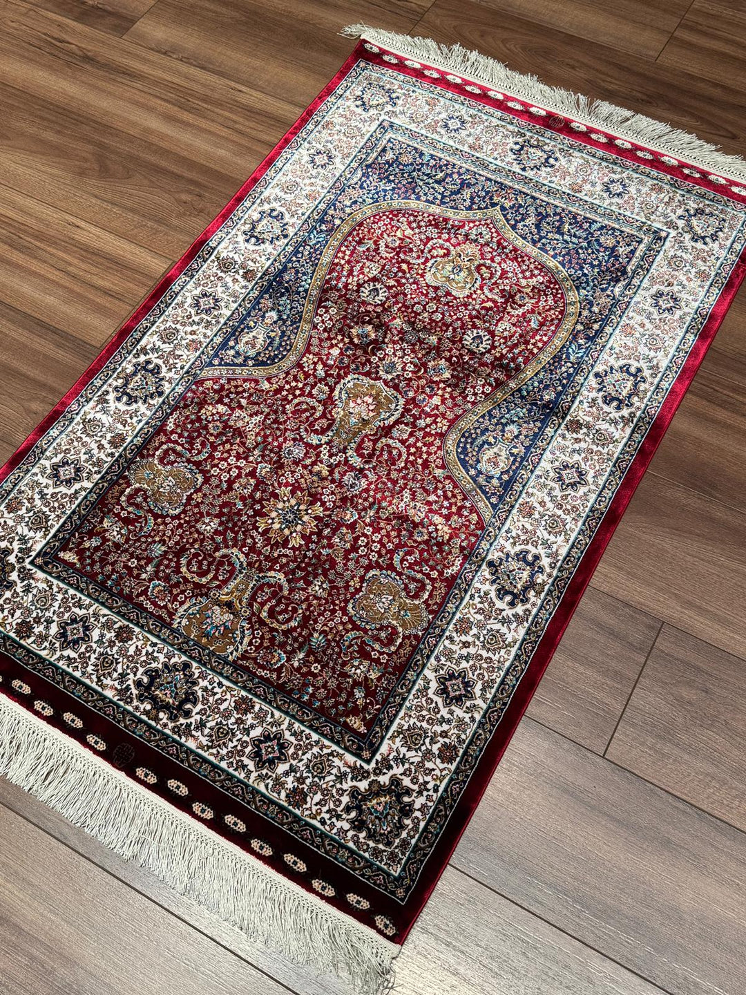 İran Bordo - Krem Seccade 0.80x125 1 Metrekare Namazlık - 2x4 ft