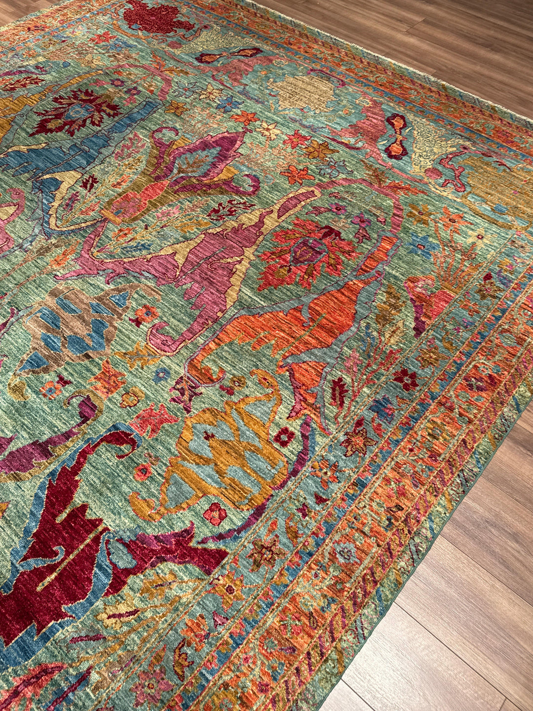 Selçuklu Orijinal El Dokuması Multi Kök Boya Yün Halı 276x367 10.13 Metrekare - 9x12 ft