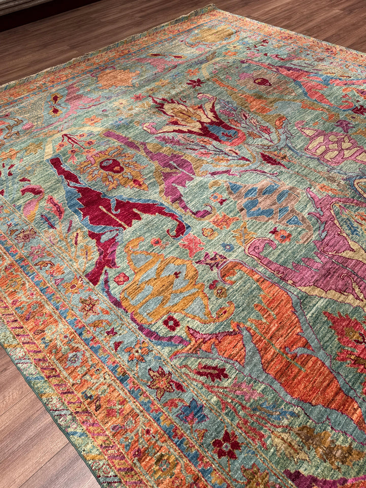 Selçuklu Orijinal El Dokuması Multi Kök Boya Yün Halı 276x367 10.13 Metrekare - 9x12 ft