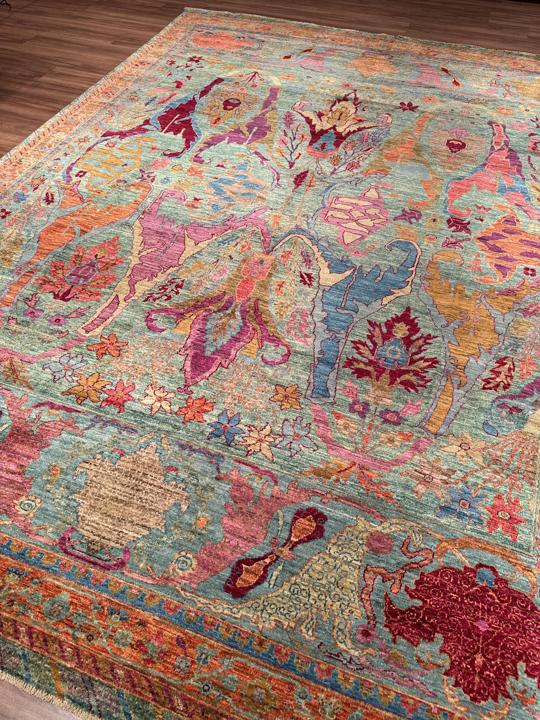 Selçuklu Orijinal El Dokuması Multi Kök Boya Yün Halı 276x367 10.13 Metrekare - 9x12 ft