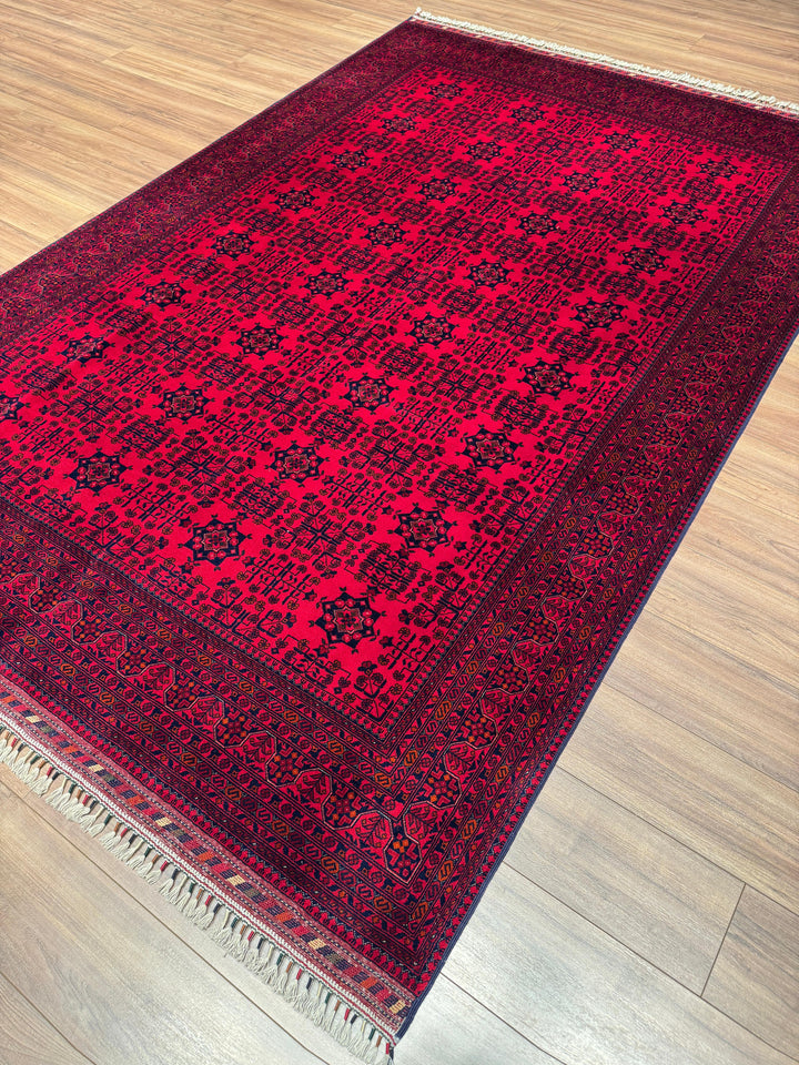 Afgan Halısı Bilcik Orijinal El Dokuması Kök Boya Yün 201x298 5.99 Metrekare - 7x10 ft