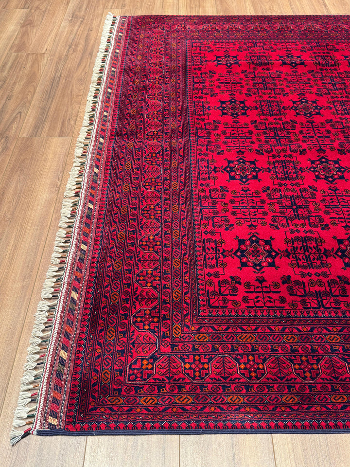 Afgan Halısı Bilcik Orijinal El Dokuması Kök Boya Yün 201x298 5.99 Metrekare - 7x10 ft