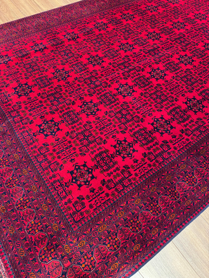 Afgan Halısı Bilcik Orijinal El Dokuması Kök Boya Yün 201x298 5.99 Metrekare - 7x10 ft