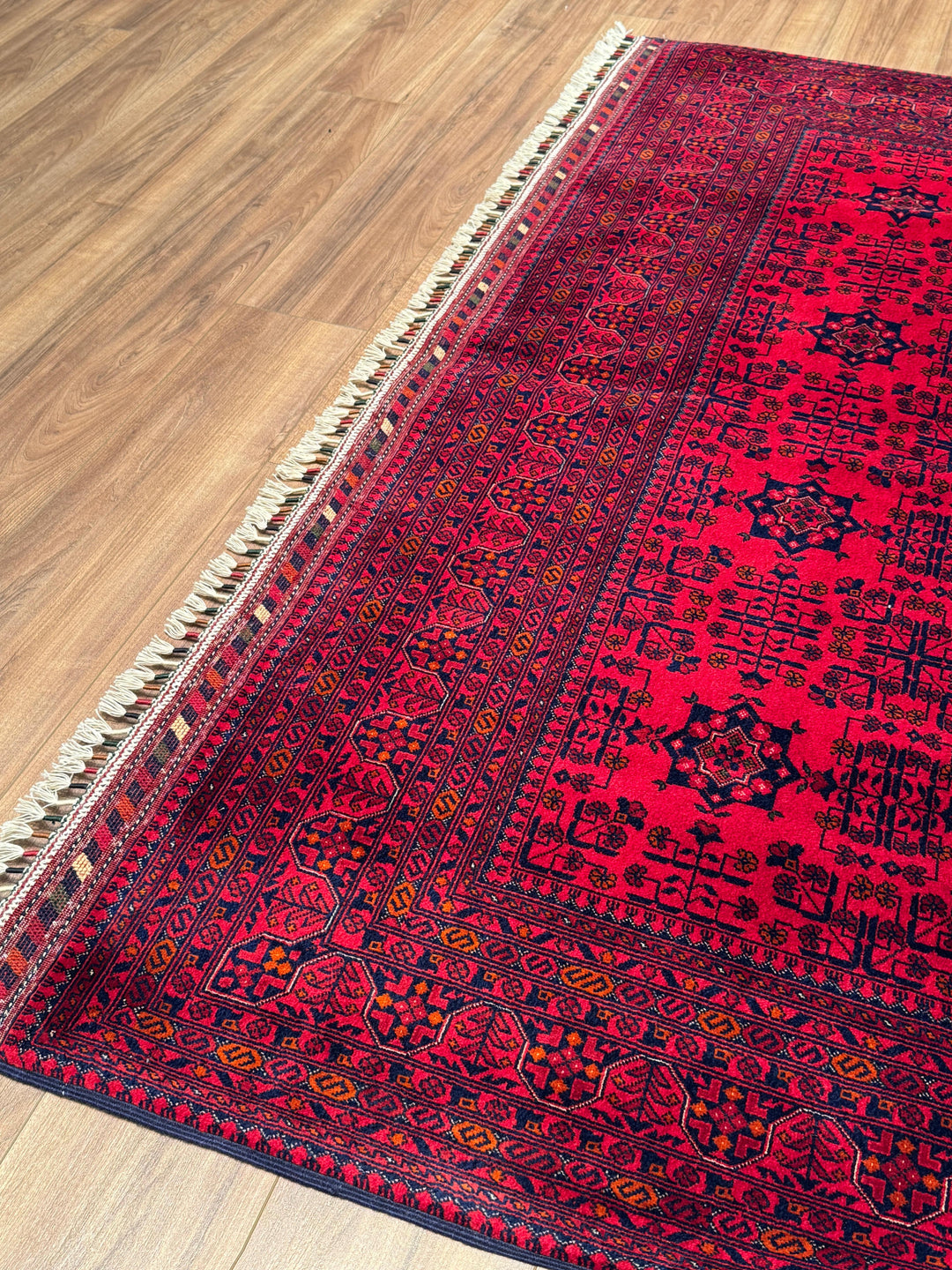 Afgan Halısı Bilcik Orijinal El Dokuması Kök Boya Yün 201x298 5.99 Metrekare - 7x10 ft
