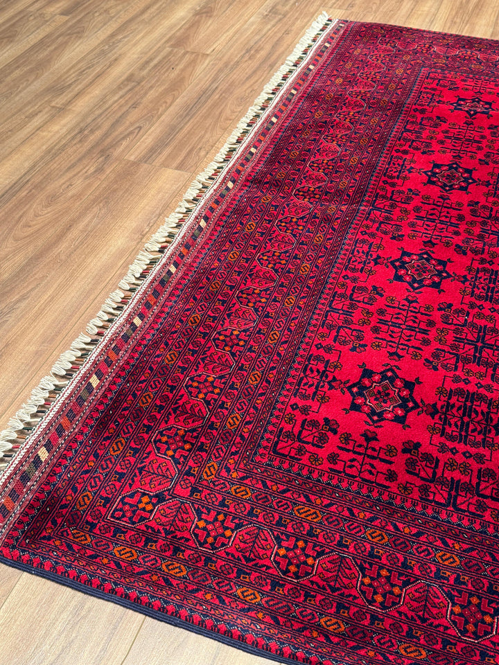 Afgan Halısı Bilcik Orijinal El Dokuması Kök Boya Yün 201x298 5.99 Metrekare - 7x10 ft