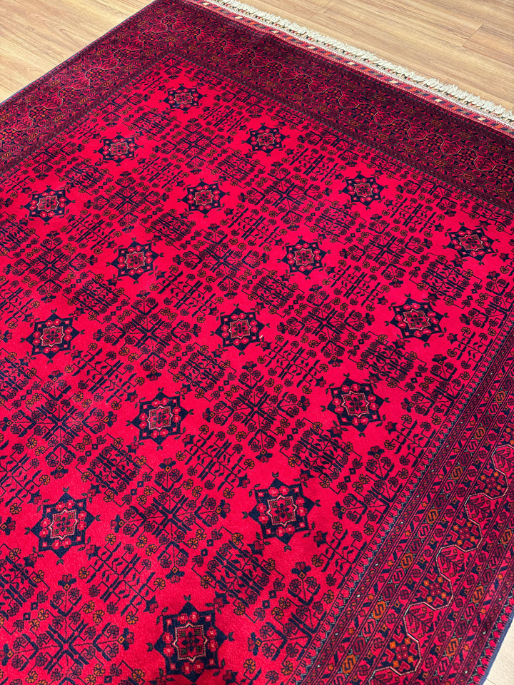 Afgan Halısı Bilcik Orijinal El Dokuması Kök Boya Yün 201x298 5.99 Metrekare - 7x10 ft