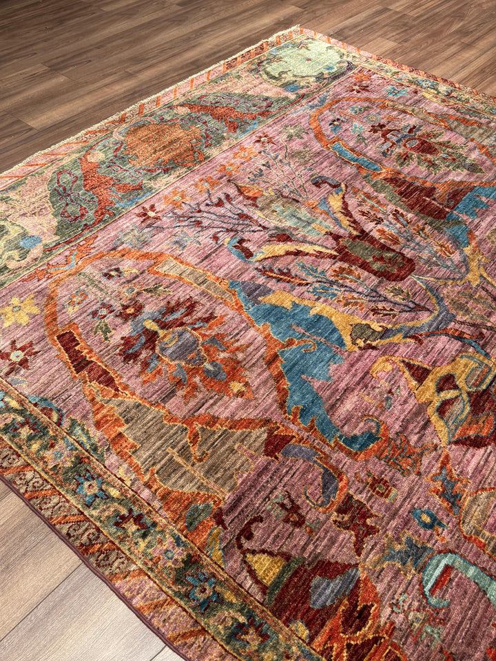 Selçuklu Orijinal El Dokuması Multi Kök Boya Yün Halı 199x299 5.95 Metrekare - 7x10 ft