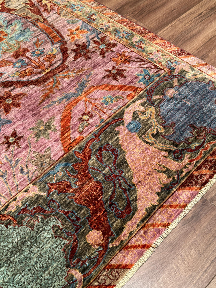 Selçuklu Orijinal El Dokuması Multi Kök Boya Yün Halı 199x299 5.95 Metrekare - 7x10 ft