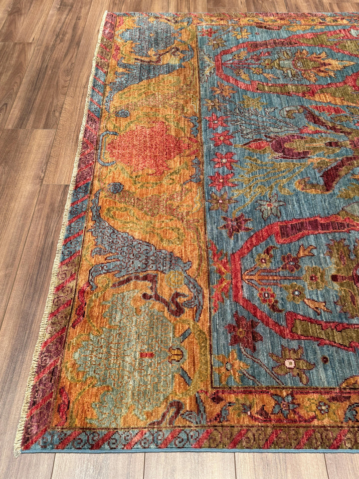 Selçuklu Orijinal El Dokuması Multi Kök Boya Yün Halı 202x295 5.96 Metrekare - 7x10 ft