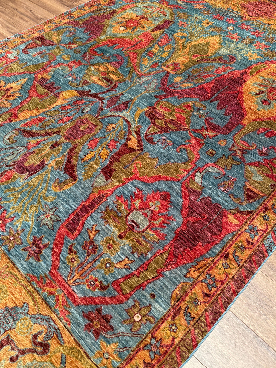 Selçuklu Orijinal El Dokuması Multi Kök Boya Yün Halı 202x295 5.96 Metrekare - 7x10 ft