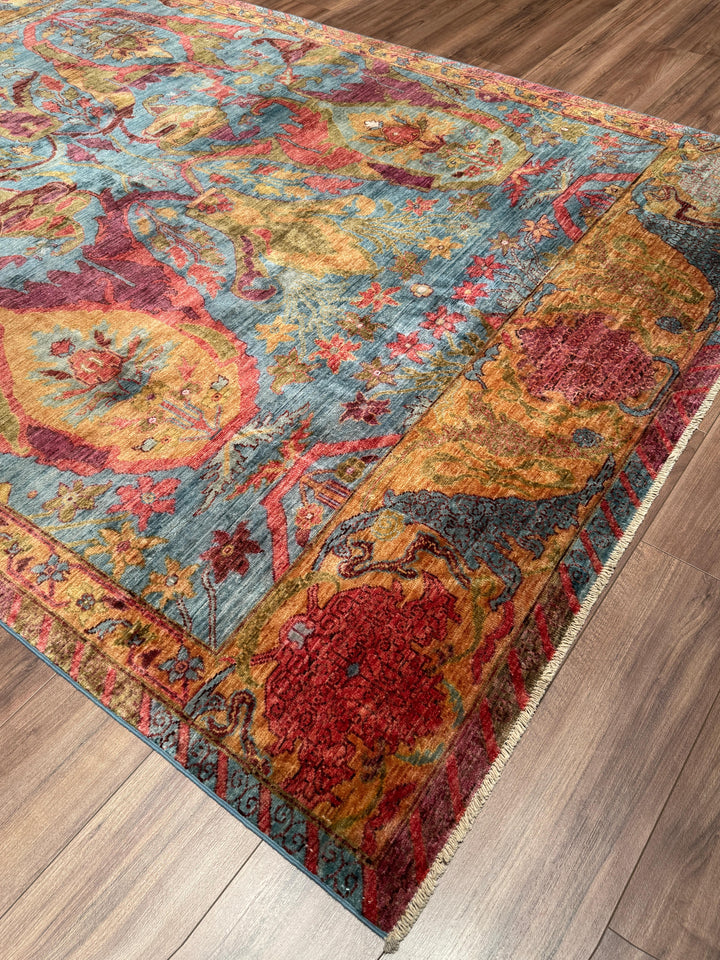 Selçuklu Orijinal El Dokuması Multi Kök Boya Yün Halı 202x295 5.96 Metrekare - 7x10 ft