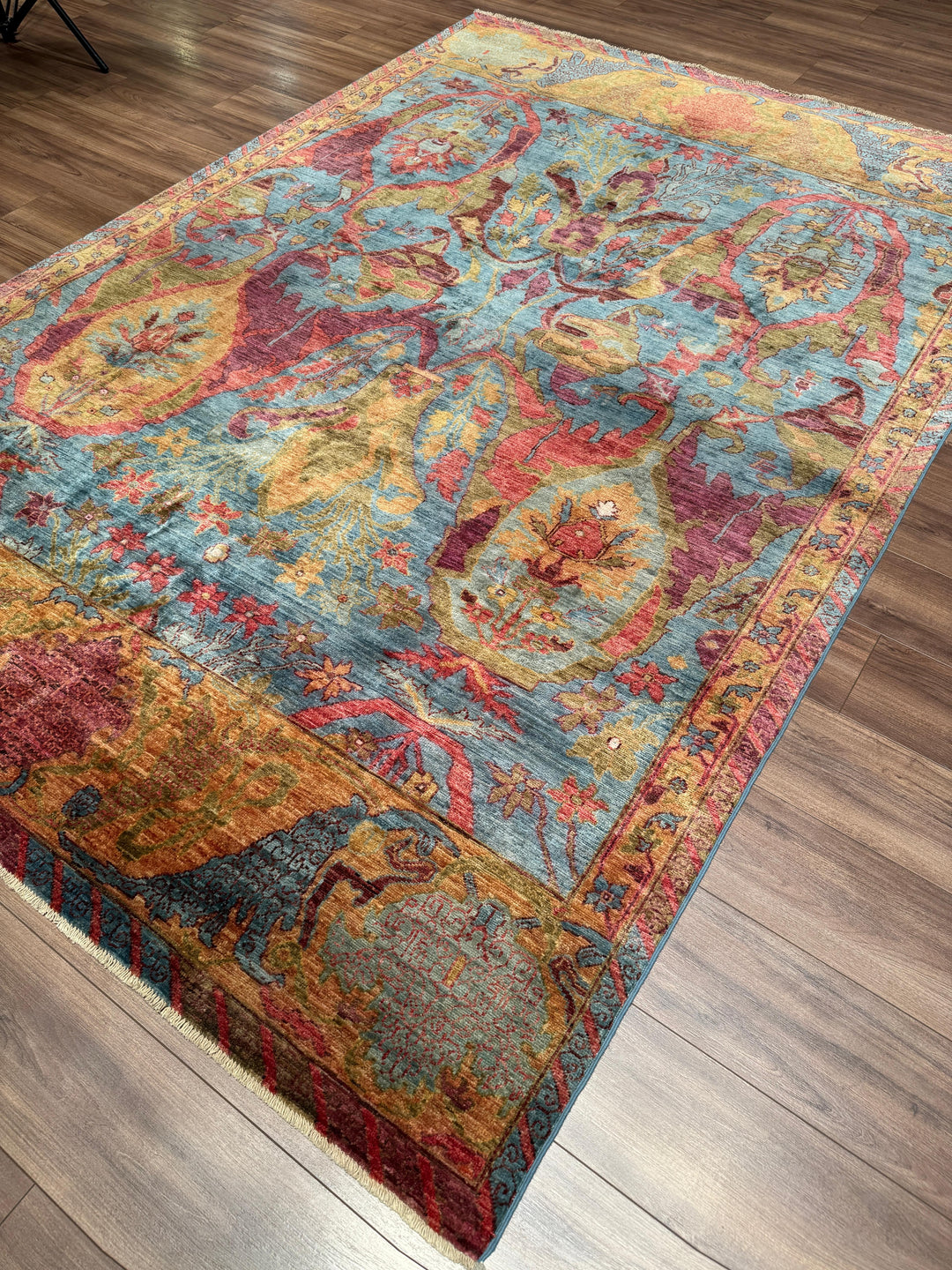 Selçuklu Orijinal El Dokuması Multi Kök Boya Yün Halı 202x295 5.96 Metrekare - 7x10 ft