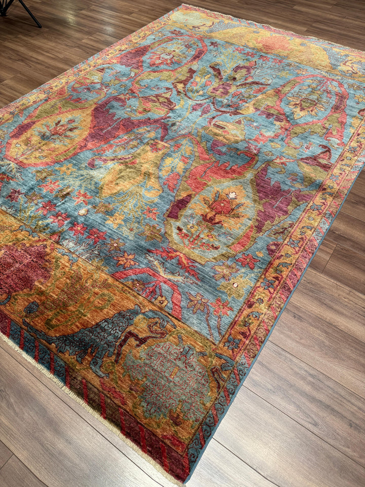 Selçuklu Orijinal El Dokuması Multi Kök Boya Yün Halı 202x295 5.96 Metrekare - 7x10 ft