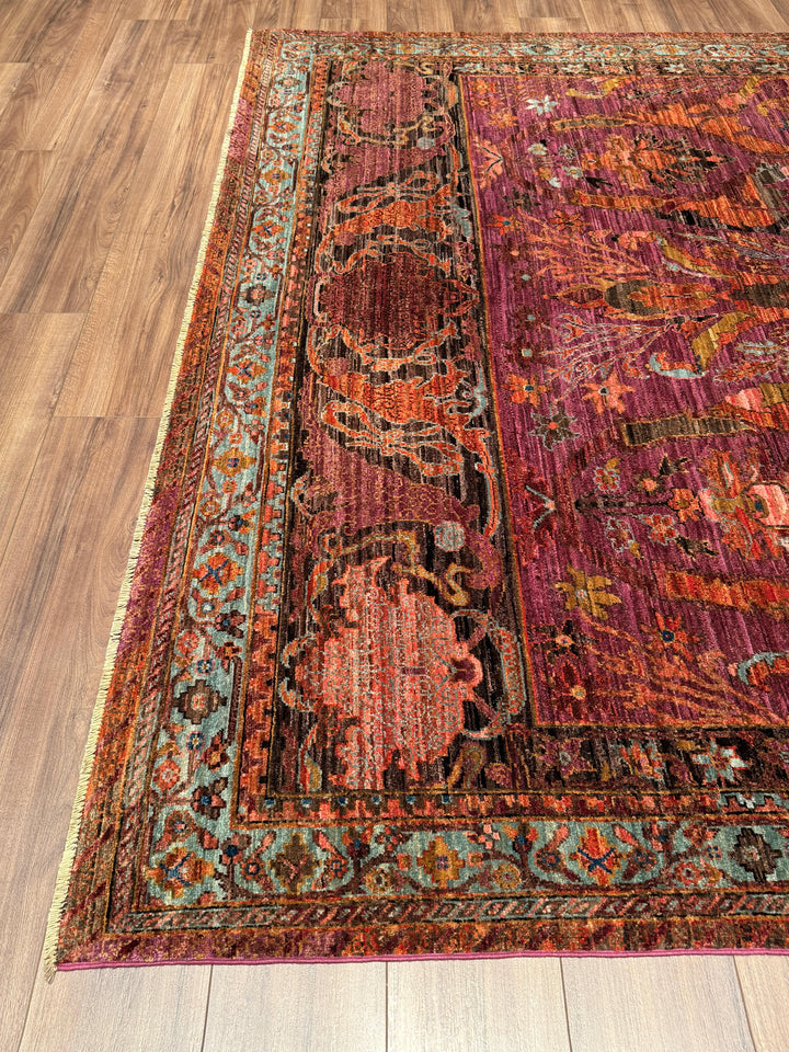 Selçuklu Orijinal El Dokuması Multi Kök Boya Yün Halı 242x298 7.21 Metrekare - 7x10 ft