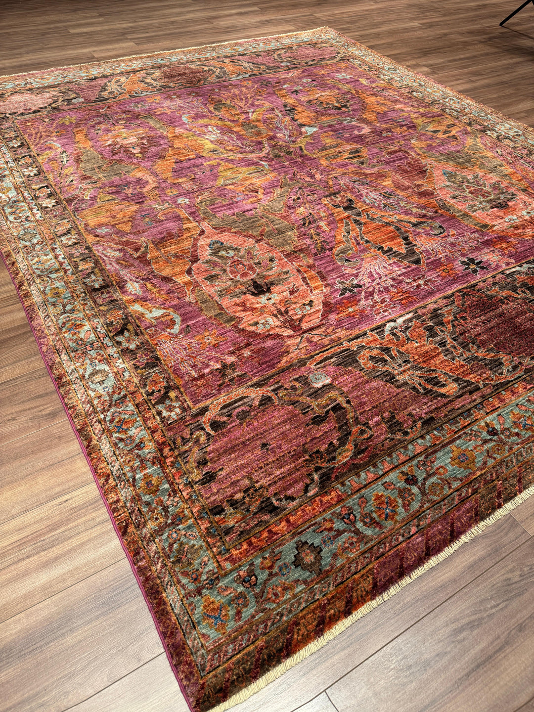 Selçuklu Orijinal El Dokuması Multi Kök Boya Yün Halı 242x298 7.21 Metrekare - 7x10 ft