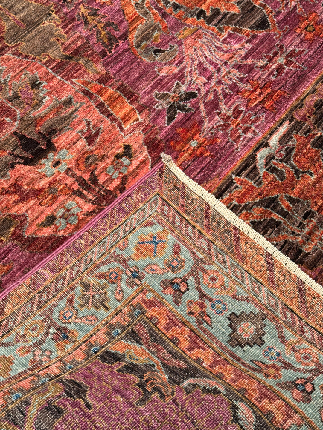 Selçuklu Orijinal El Dokuması Multi Kök Boya Yün Halı 242x298 7.21 Metrekare - 7x10 ft