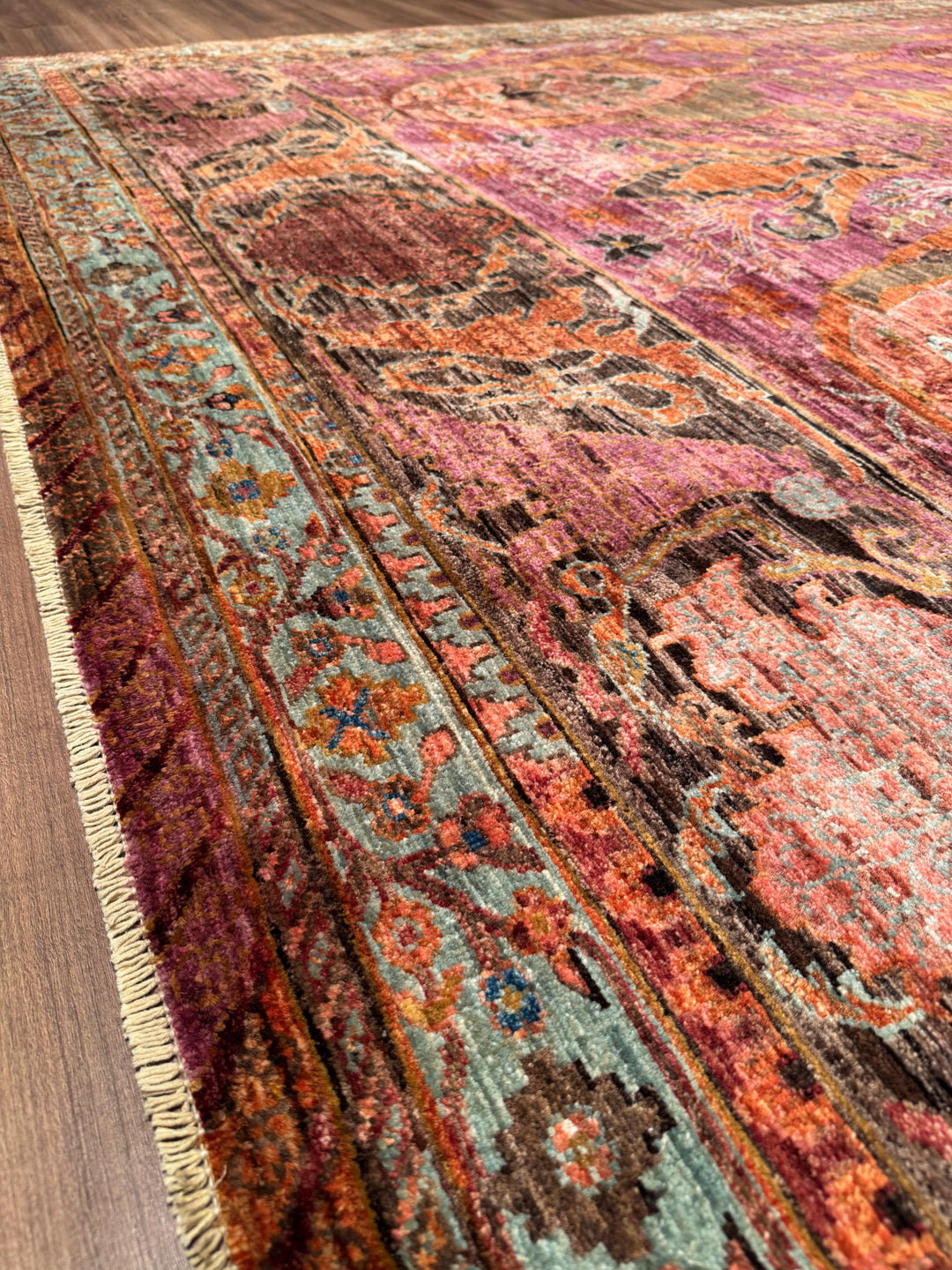 Selçuklu Orijinal El Dokuması Multi Kök Boya Yün Halı 242x298 7.21 Metrekare - 7x10 ft