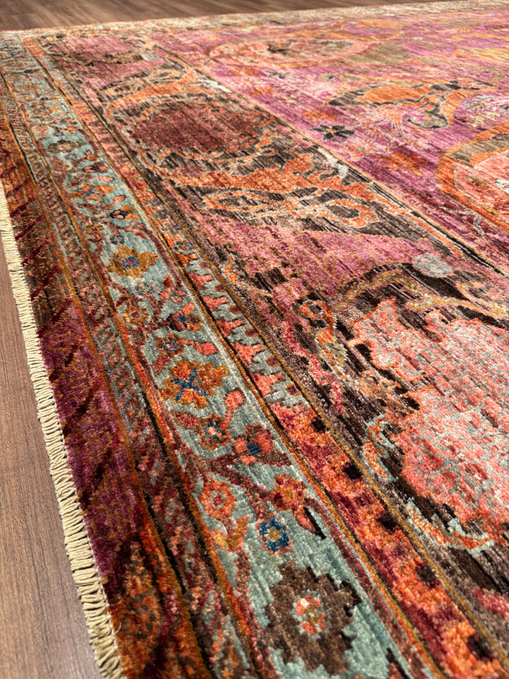 Selçuklu Orijinal El Dokuması Multi Kök Boya Yün Halı 242x298 7.21 Metrekare - 7x10 ft