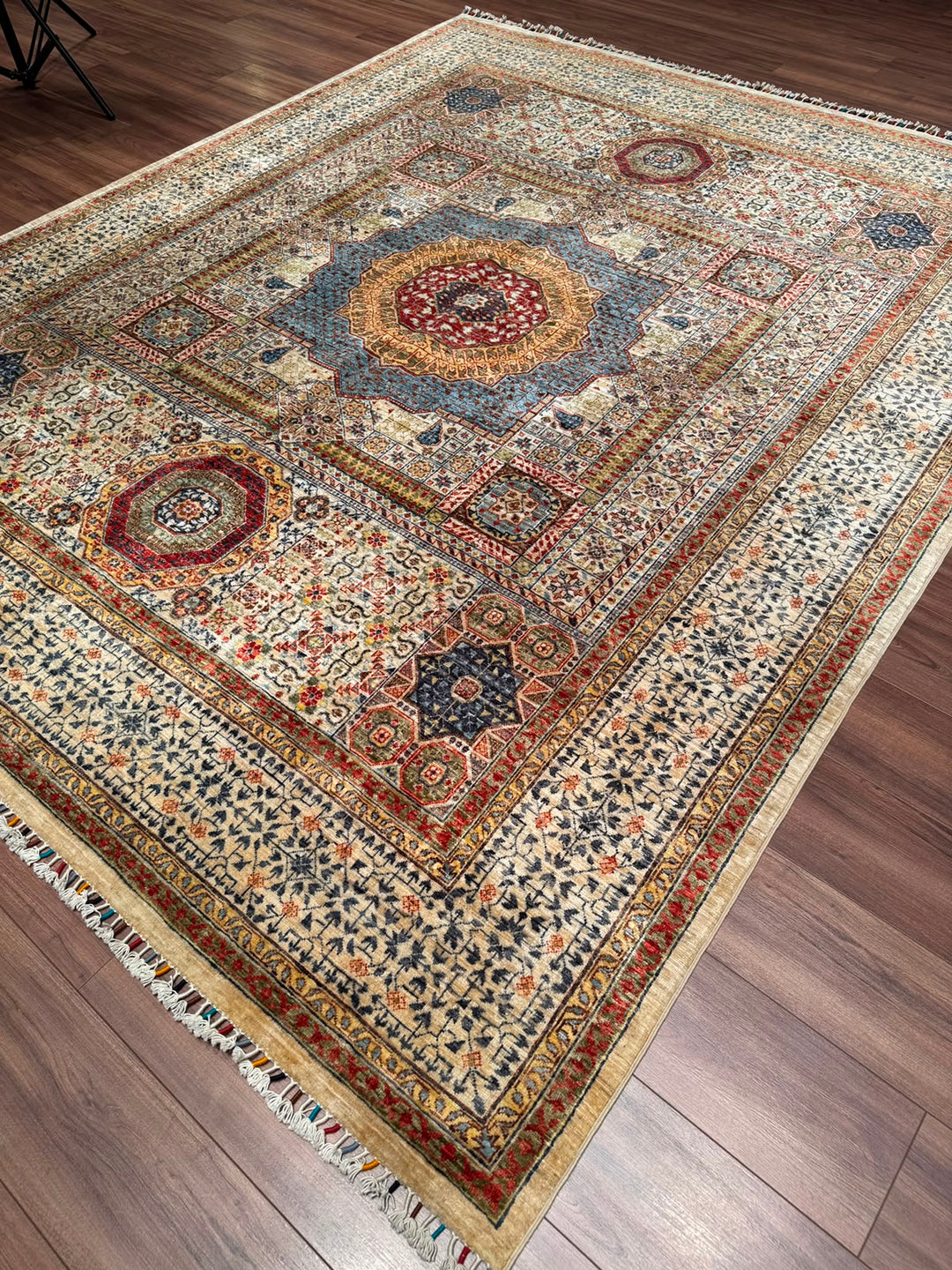 Mamluk Original Hand-Woven Beige Vegetable Dyed Wool Rug 248x303 7.51 Square Meters - 7x10 ft