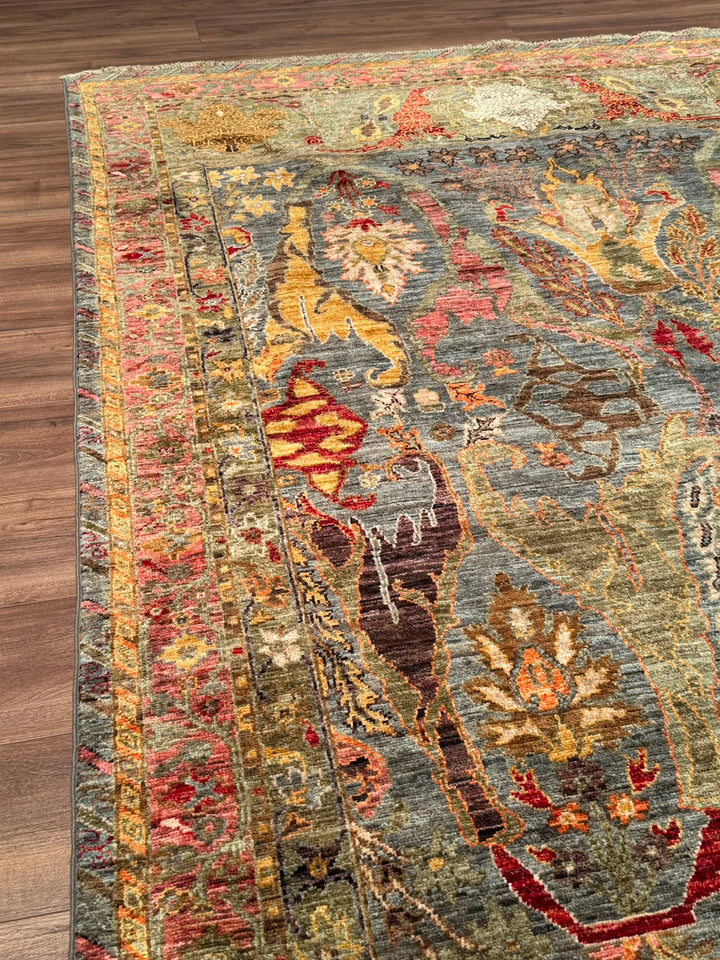 Selçuklu Orijinal El Dokuması Multi Kök Boya Yün Halı 184x265 4.88 Metrekare - 7x10 ft