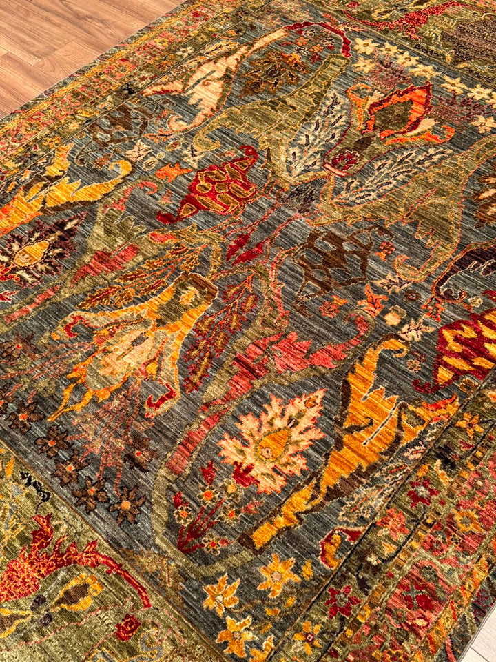 Selçuklu Orijinal El Dokuması Multi Kök Boya Yün Halı 184x265 4.88 Metrekare - 7x10 ft