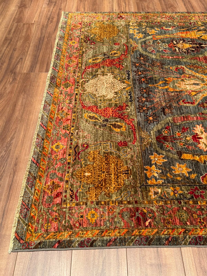 Selçuklu Orijinal El Dokuması Multi Kök Boya Yün Halı 184x265 4.88 Metrekare - 7x10 ft