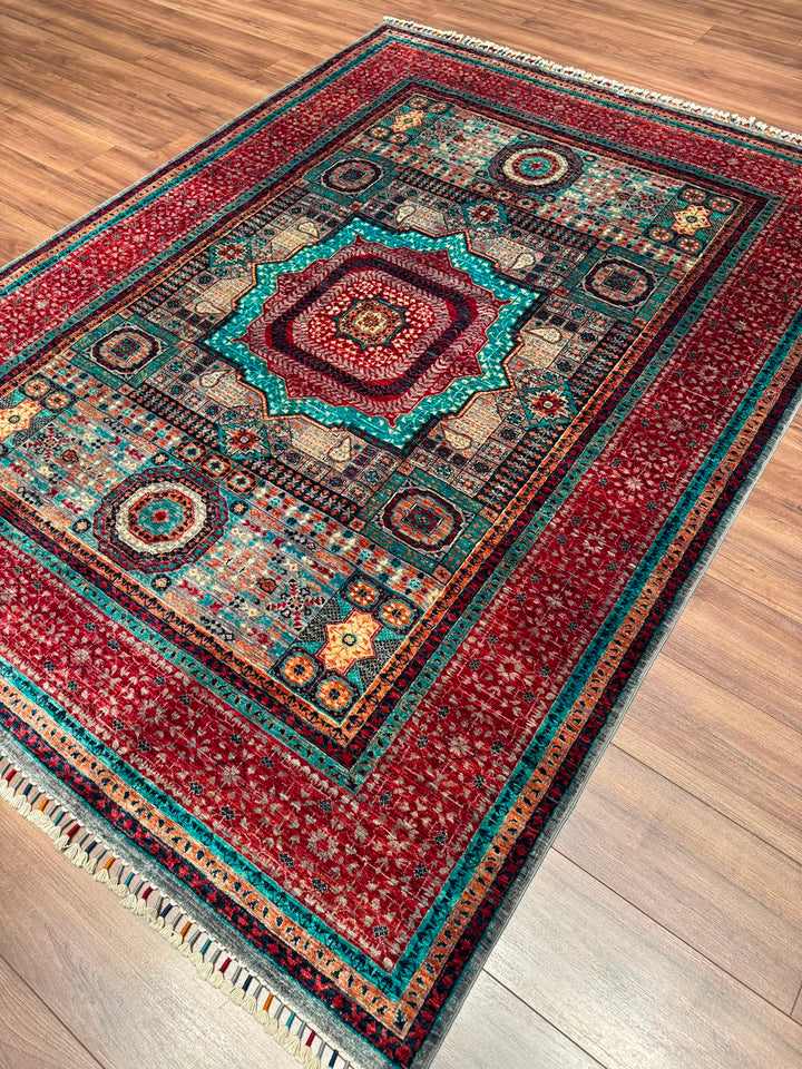 Memlük Orijinal El Dokuması Multi Kök Boya Yün Halı 183x243 4.45 Metrekare - 5x8 ft