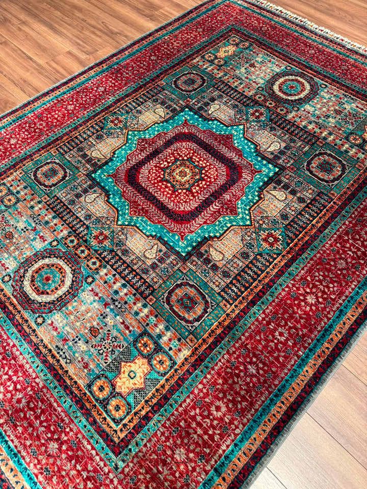 Memlük Orijinal El Dokuması Multi Kök Boya Yün Halı 183x243 4.45 Metrekare - 5x8 ft