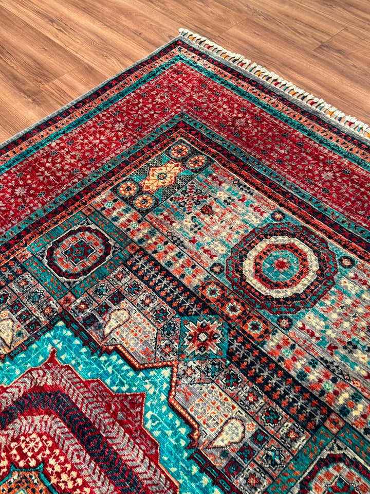 Memlük Orijinal El Dokuması Multi Kök Boya Yün Halı 183x243 4.45 Metrekare - 5x8 ft
