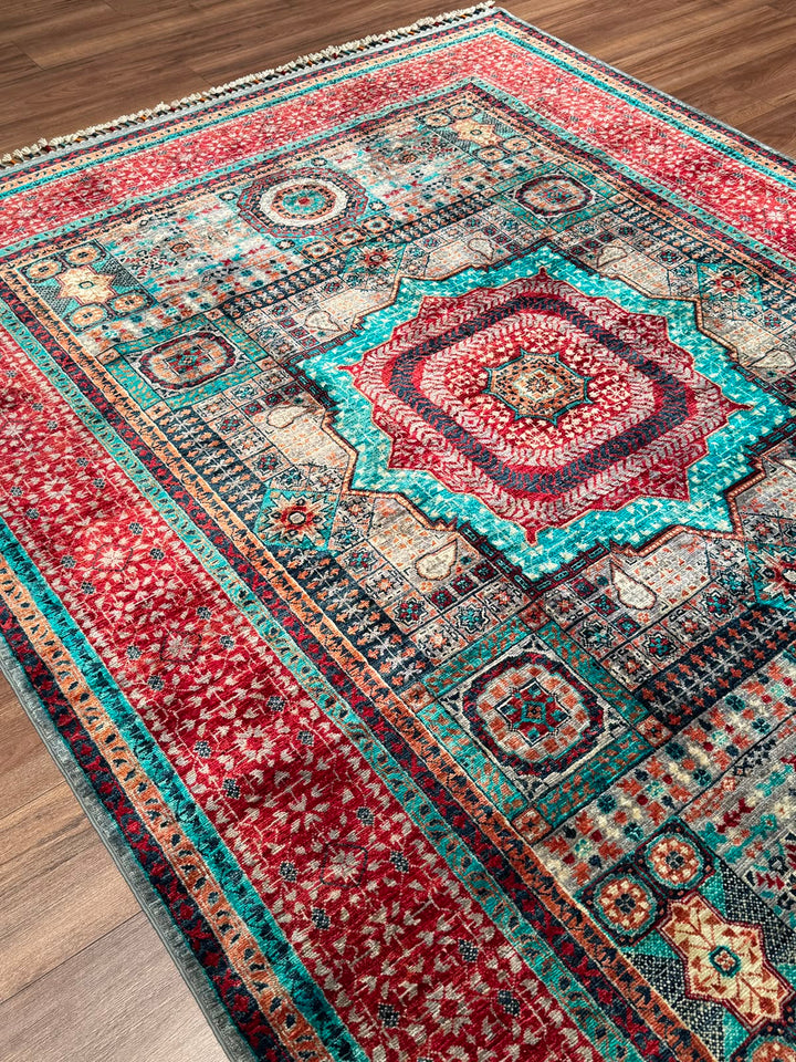 Memlük Orijinal El Dokuması Multi Kök Boya Yün Halı 183x243 4.45 Metrekare - 5x8 ft