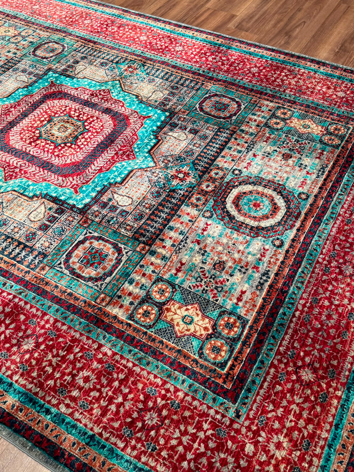 Memlük Orijinal El Dokuması Multi Kök Boya Yün Halı 183x243 4.45 Metrekare - 5x8 ft