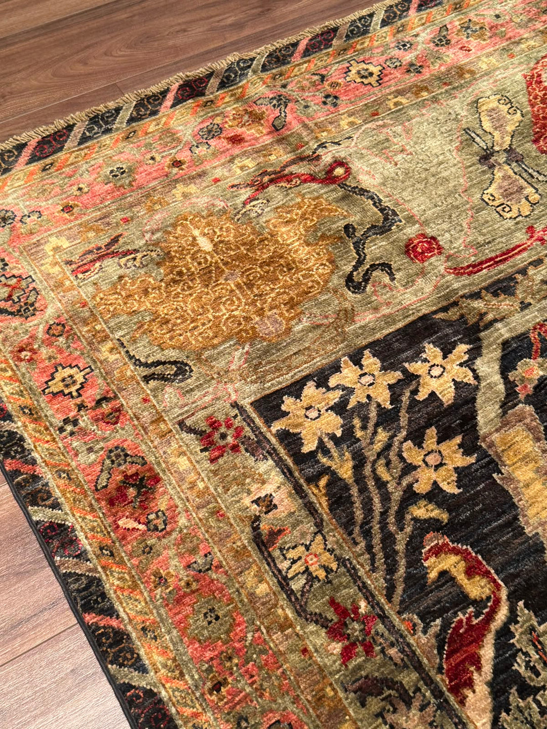 Selçuklu Orijinal El Dokuması Multi Kök Boya Yün Halı 246x298 7.33 Metrekare - 7x10 ft