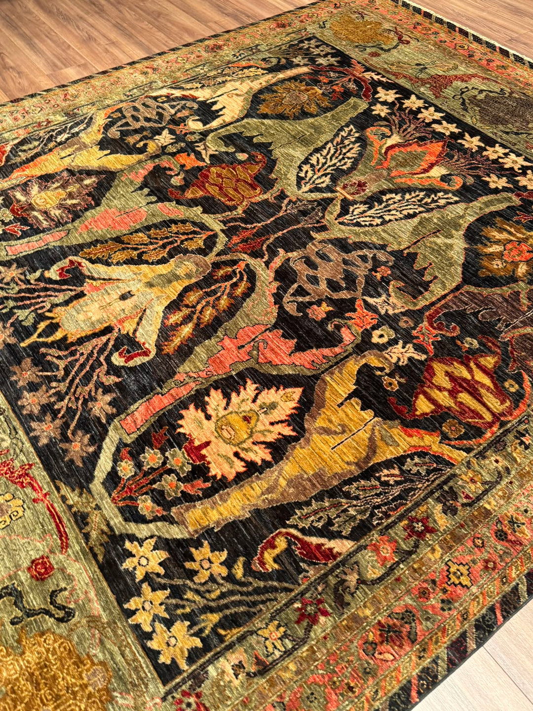 Selçuklu Orijinal El Dokuması Multi Kök Boya Yün Halı 246x298 7.33 Metrekare - 7x10 ft