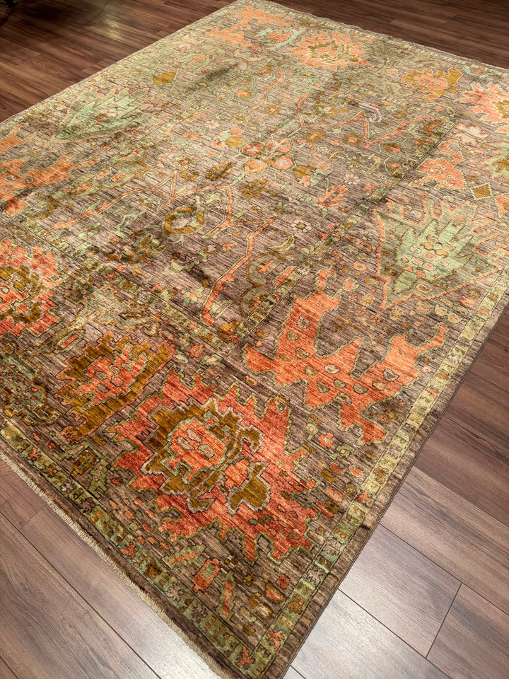 Selçuklu Orijinal El Dokuması Multi Kök Boya Yün Halı 245x302 7.40 Metrekare - 7x10 ft