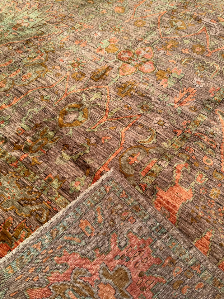 Selçuklu Orijinal El Dokuması Multi Kök Boya Yün Halı 245x302 7.40 Metrekare - 7x10 ft