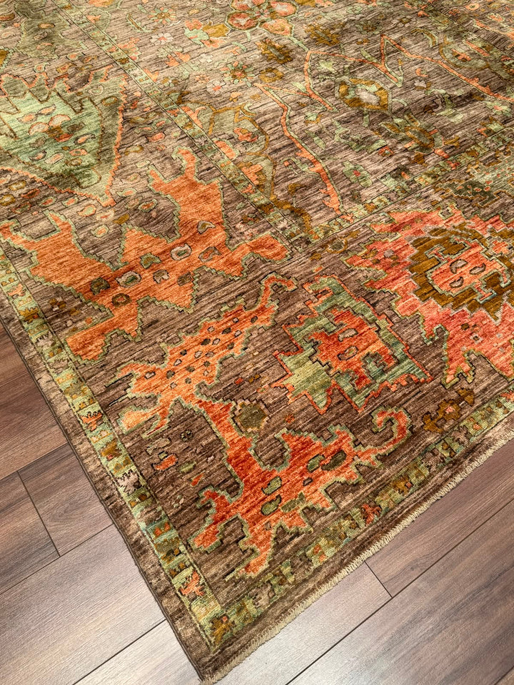 Selçuklu Orijinal El Dokuması Multi Kök Boya Yün Halı 245x302 7.40 Metrekare - 7x10 ft