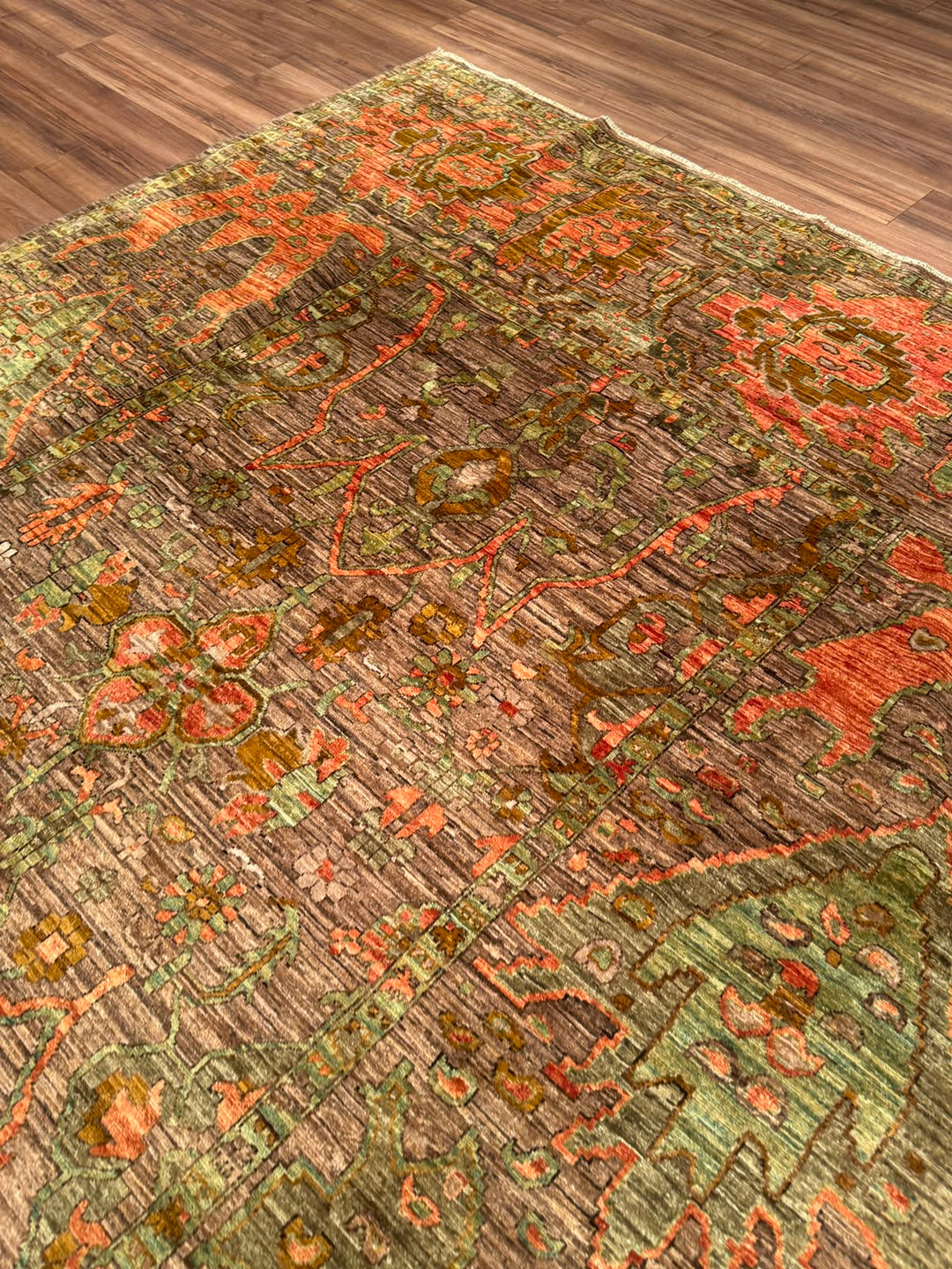 Selçuklu Orijinal El Dokuması Multi Kök Boya Yün Halı 245x302 7.40 Metrekare - 7x10 ft