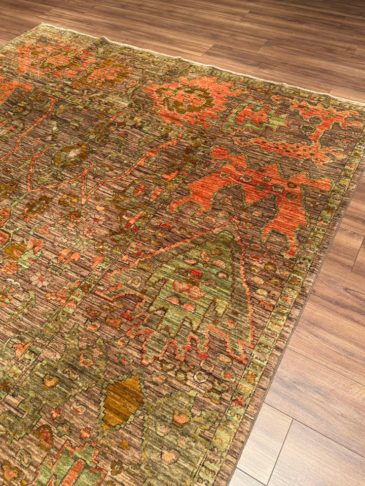 Selçuklu Orijinal El Dokuması Multi Kök Boya Yün Halı 245x302 7.40 Metrekare - 7x10 ft