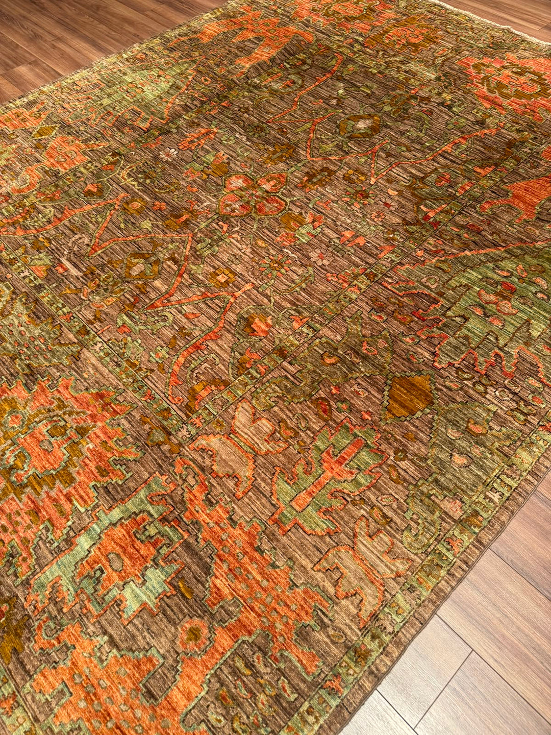 Selçuklu Orijinal El Dokuması Multi Kök Boya Yün Halı 245x302 7.40 Metrekare - 7x10 ft