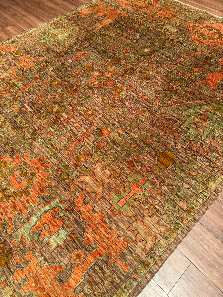 Selçuklu Orijinal El Dokuması Multi Kök Boya Yün Halı 245x302 7.40 Metrekare - 7x10 ft