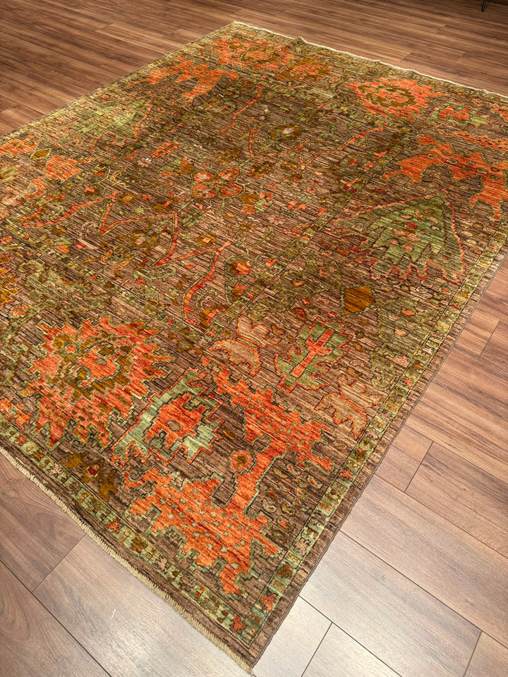 Selçuklu Orijinal El Dokuması Multi Kök Boya Yün Halı 245x302 7.40 Metrekare - 7x10 ft