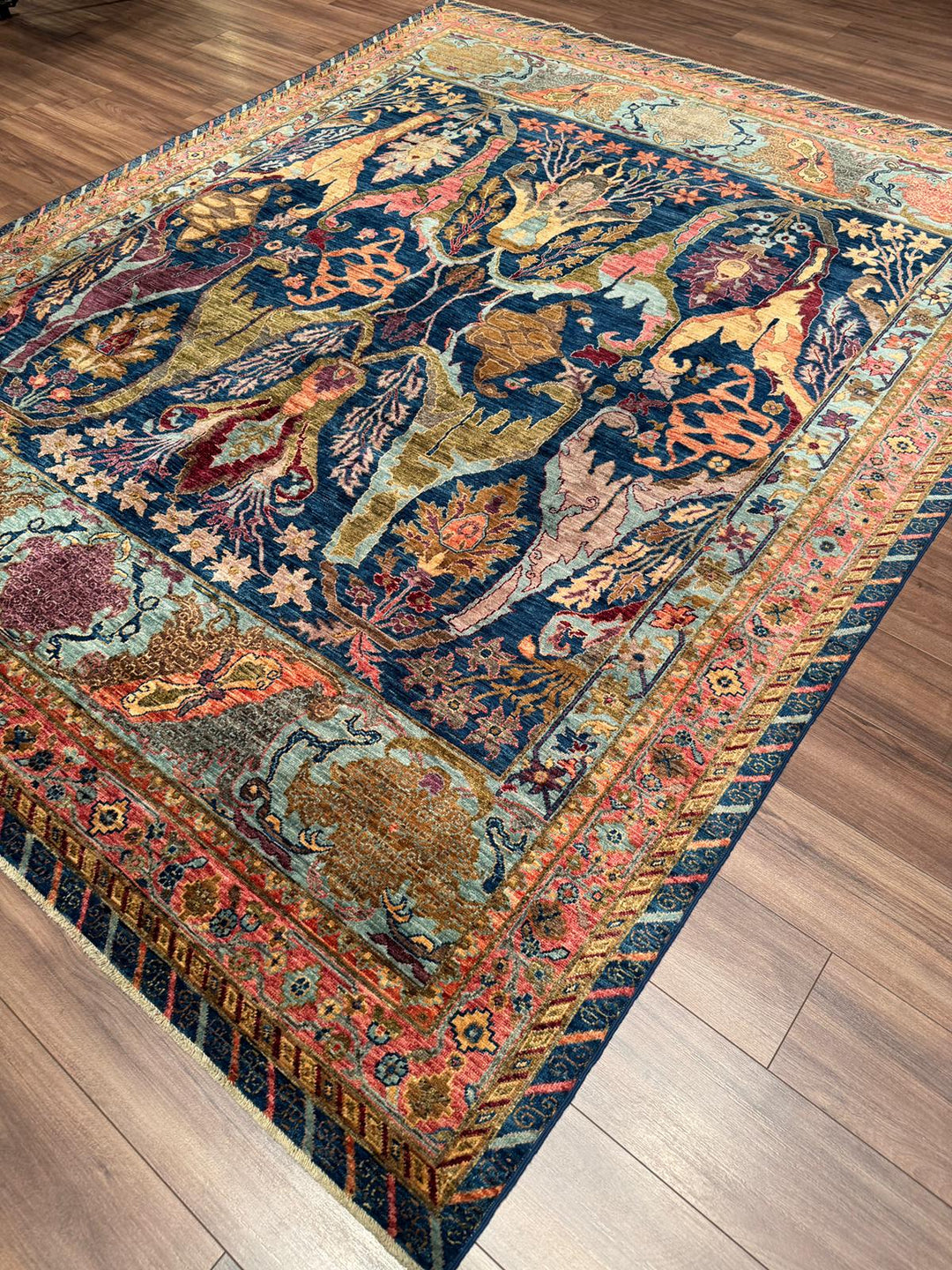 Selçuklu Orijinal El Dokuması Lacivert Kök Boya Yün Halı 246x310 7.63 Metrekare - 7x10 ft