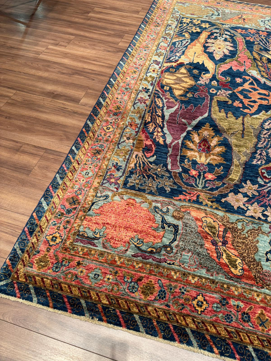 Selçuklu Orijinal El Dokuması Lacivert Kök Boya Yün Halı 246x310 7.63 Metrekare - 7x10 ft