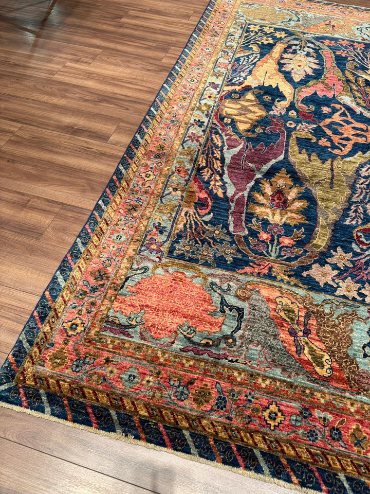 Selçuklu Orijinal El Dokuması Lacivert Kök Boya Yün Halı 246x310 7.63 Metrekare - 7x10 ft