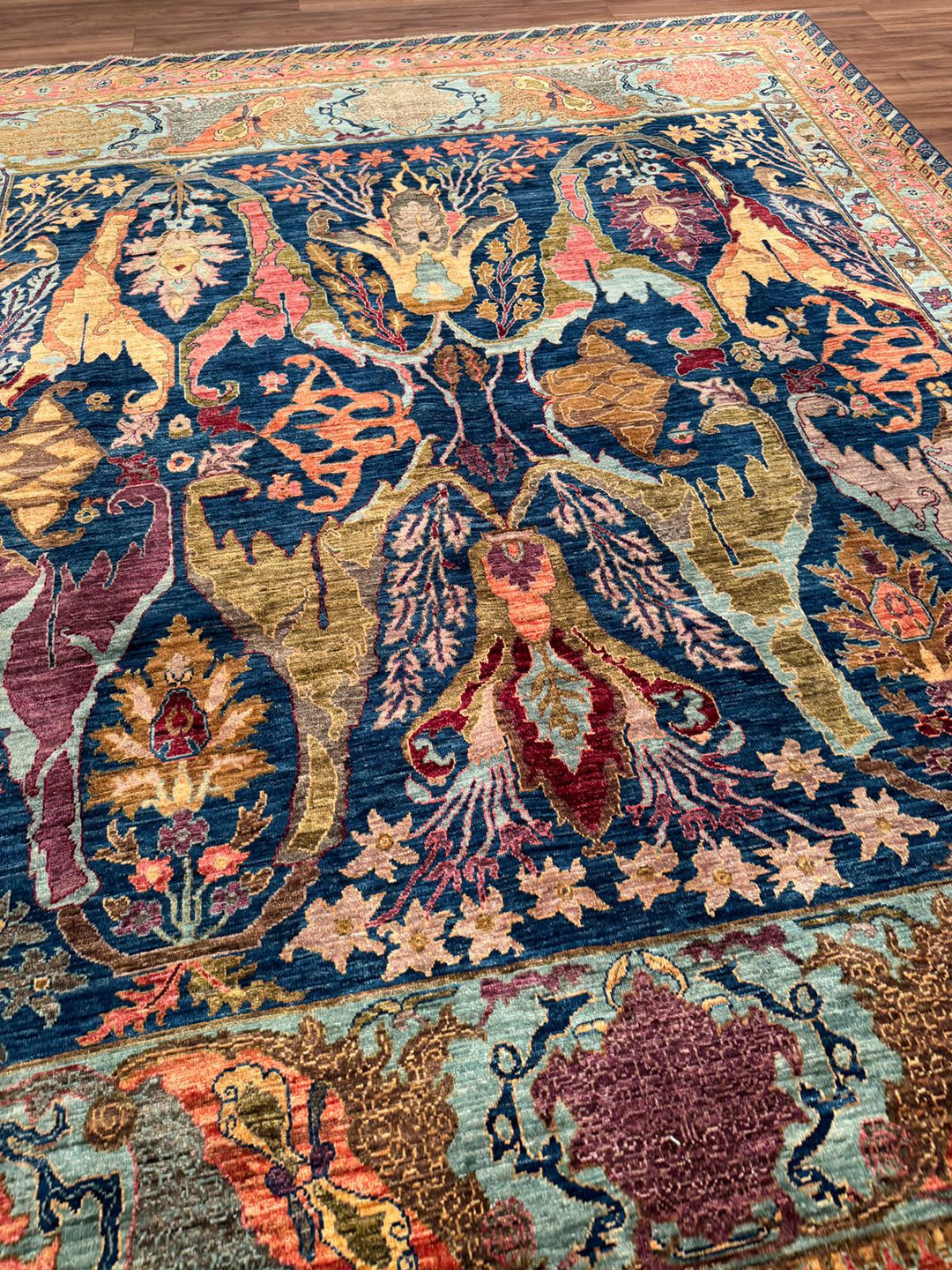 Selçuklu Orijinal El Dokuması Lacivert Kök Boya Yün Halı 246x310 7.63 Metrekare - 7x10 ft
