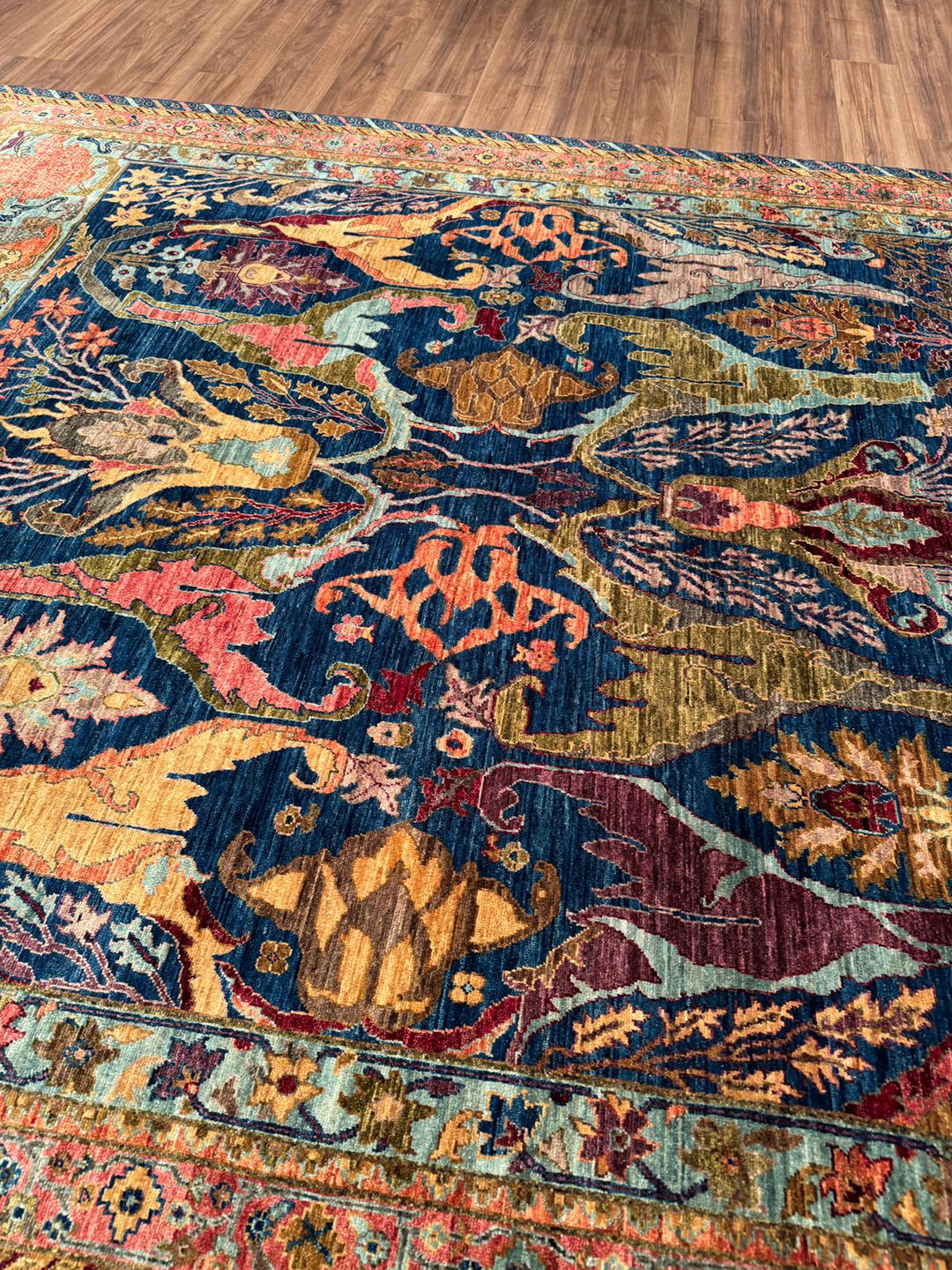 Selçuklu Orijinal El Dokuması Lacivert Kök Boya Yün Halı 246x310 7.63 Metrekare - 7x10 ft