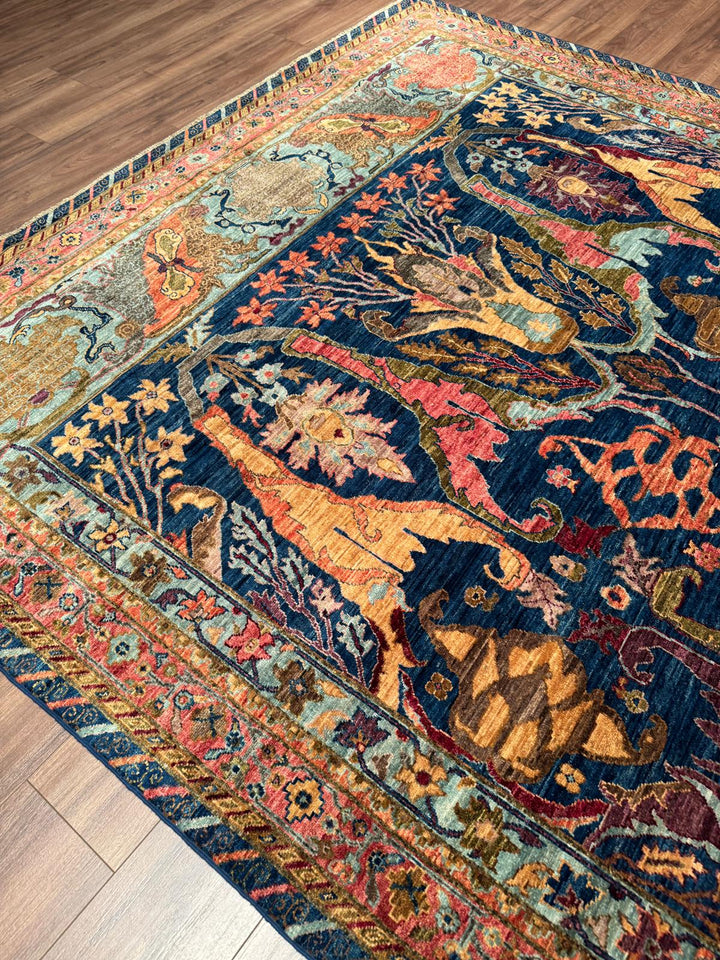 Selçuklu Orijinal El Dokuması Lacivert Kök Boya Yün Halı 246x310 7.63 Metrekare - 7x10 ft