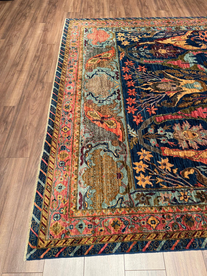 Selçuklu Orijinal El Dokuması Lacivert Kök Boya Yün Halı 246x310 7.63 Metrekare - 7x10 ft