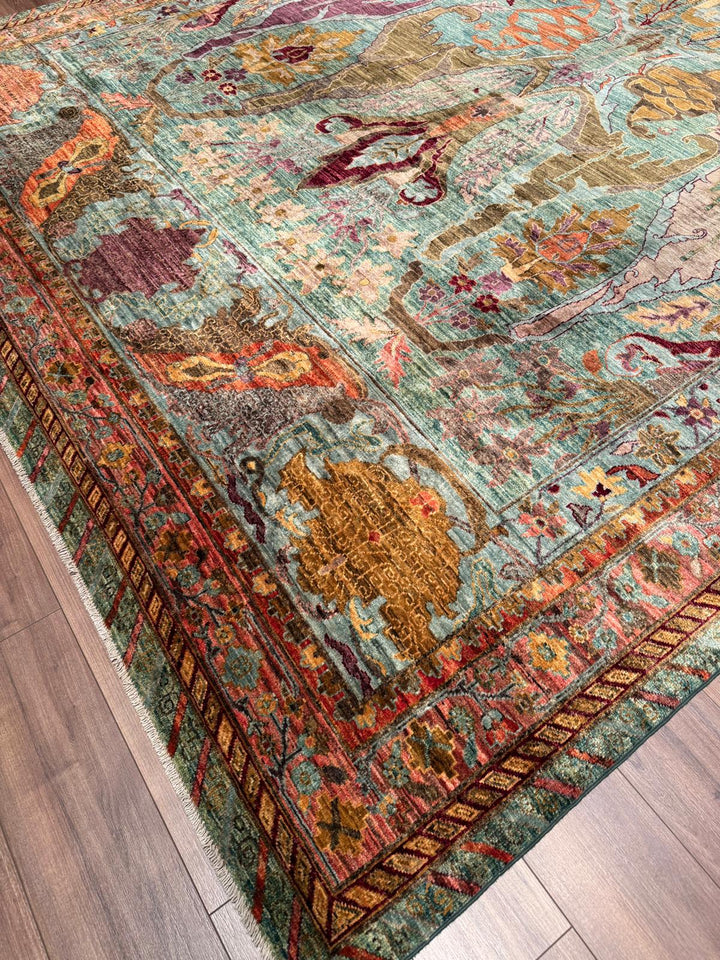 Selçuklu Orijinal El Dokuması Multi Kök Boya Yün Halı 302x418 12.62 Metrekare - 10x14 ft